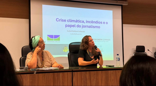 Dione Moura e Isabel Schmidt na abertura do ENEJor 2026